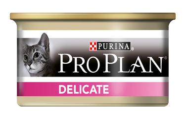 Консервированный корм для взрослых кошек с чуствительным пищеварением Pro Plan Delikate с индейкой 85гр 85 гр