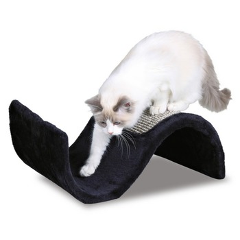 Когтеточка для кошек Trixie 50 х 29 х 18 см черная, волна, плюш