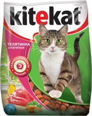 Сухой корм для взрослых кошек Kitekat аппетитная телятина