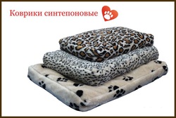 Лежанка-коврик для кошек и собак Пушок № 3, синтепоновый, на меху, 77 х 53 см