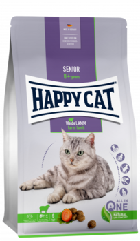 Сухой корм для пожилых кошек Happy Cat Senior Пастбищный ягненок 300 гр, 1,3 кг, 4 кг