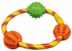 Игрушка для собак Trixie Dentafun кольцо с мячиками, 20 см