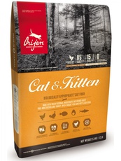 Сухой беззерновой корм для котят и кошек  Orijen Cat and Kitten