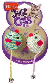Игрушка для кошек Hartz Bell Mouse cat toy две круглых мышки, с колокольчиками, мягкая