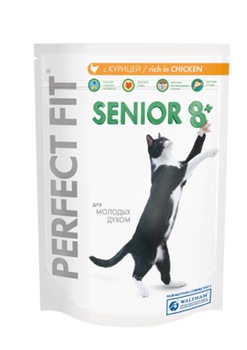 Сухой корм для пожилых кошек старше 8 лет Perfect Fit Senior с курицей 190 г