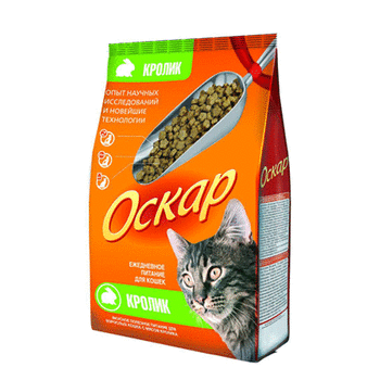 Сухой корм для взрослых кошек, профилактика МКБ Оскар с кроликом 400 гр, 10 кг