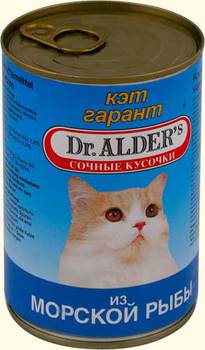 Консервированный корм для взрослых кошек Cat Garant кусочки в желе с рыбой  800 г  6 шт