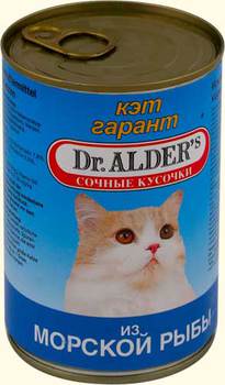Консервированный корм для взрослых кошек Cat Garant кусочки в желе с рыбой  800 г  6 шт