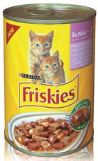 Консервированный корм для котят Friskies с курицей и овощами 24 банки по 400 г