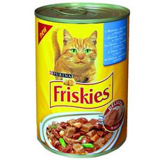 Консервированный корм для взрослых кошек Friskies с лососем, форелью и овощами 24 банки по 400 г