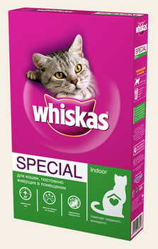 Сухой корм для взрослых кошек живущих в помещении Whiskas 350 г