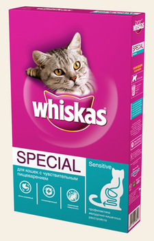 Сухой корм для взрослых кошек с чувствительным пищеварением Whiskas Special 350 г