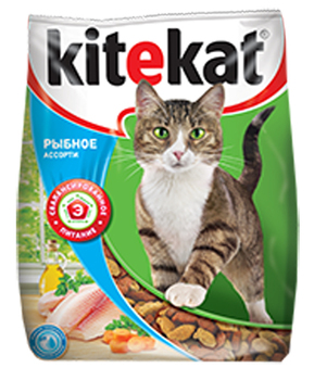 Сухой корм для взрослых кошек Kitekat улов рыбака 350 гр, 1,9 кг, 15 кг