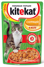 Консервированный корм для взрослых кошек Kitekat с печенью в соусе 100 г 24 шт