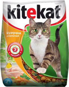 Сухой корм взрослых для кошек Kitekat с аппетитной курицей 350 гр, 1,9 кг