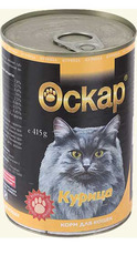 Консервированный корм для взрослых кошек Оскар с курицей 415 г 24 шт