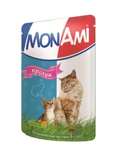 Консервированный корм для взрослых кошек МонАми с кроликом