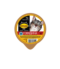Консервированный корм для взрослых кошек Васька с говядиной 75 г