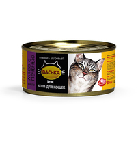 Консервированный корм для взрослых кошек Васька с мясом с печенью в желе 325 г 30 шт