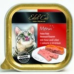 Консервированный корм для взрослых кошек Edel Cat нежный паштет, с зайцем и печенью, 100 г