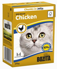 Консервированный корм для взрослых кошек Bozita Feline кусочки в желе с мясом курицы 370 г