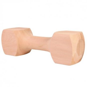 Игрушка для собак Trixie гантель, деревянная, квадратная, 1 кг