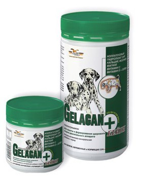 Витамины и пищевые добавки для щенков Гелакан Бейби для профилактики нарушений опорно-двигательного аппарата щенков и молодых собак 500 г