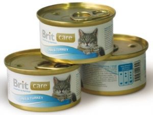 Консервированный корм для взрослых кошек Brit Care с тунцом и индейкой 80 г 12 шт