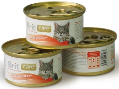 Консервированный корм для взрослых кошек Brit Care с куриной грудкой 80 г 12 шт