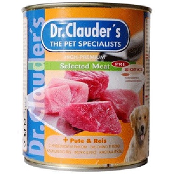Консервированный корм для взрослых собак Dr. Cluaders  с индейкой и рисом 800 г 6 шт