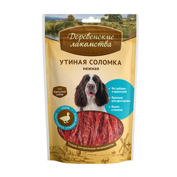 Лакомства для собак Деревенские Лакомства утиная соломка нежная 100 г