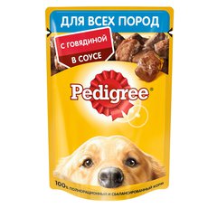 Корм для собак Pedigree говядина в соусе консервированный 85г