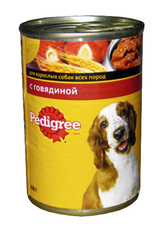 Консервы для взрослых собак Pedigree с говядиной 400 г 24 шт
