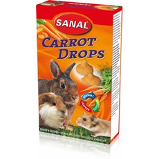 Дропсы для грызунов Sanal Carrot Drops 45г (Морковные дропсы + Вит. С) (14шт/уп), 45 гр