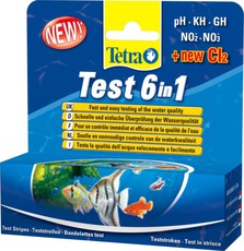 Тест - полоски для пресной воды Тест 6 в 1 Tetra Gh, Ph, No2, No3, Cl2, Kh, 25 шт