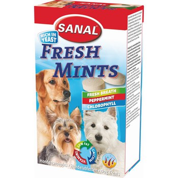 Лакомство для взрослых собак Sanal Fresh Mints свежесть дыхания и комплекс витаминов группы B 85 таблеток 100 г