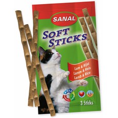 Лакомство для кошек Sanal Мягкие колбаскис ягненком и рисомс Витамином A, D3, E, 35г*3шт/уп