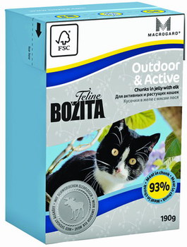 Консервированный корм для взрослых и активных кошек Bozita Feline Funktion Outdoor and Active кусочки в желе с мясом лося 190 г