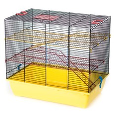  Клетка для грызунов Inter Zoo PINKY III METAL Color +  2 металлических этажа и лесенки 500х330х455 (цветной прут) 