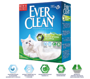 Наполнитель для кошачьего туалета Ever Clean Extra Strong Clumping Scented комкующийся с ароматизатором 6 кг, 10 кг
