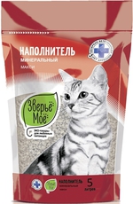Наполнитель для кошачьего туалета Зверьё моё минеральный впитывающий Макси 5л*2,5кг 