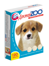 Мультивитаминное лакомство для щенков  Доктор Zoo, 120 таблеток