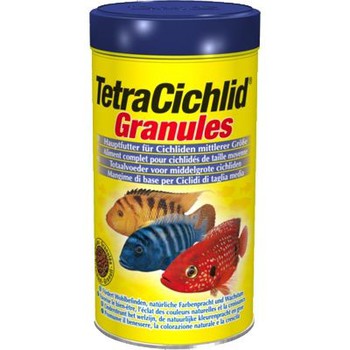 Кормовая смесь для цихлид средних размеров Tetracichlid Granules, из двух видов гранул, 500 мл