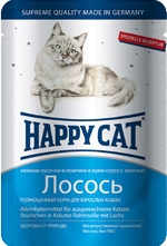 Влажный корм для взрослых кошек Happy Cat нежные кусочки и ломтики лосося 100 г