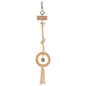 Кольцо для птиц Trixie деревянное с колокольчиком, 34 см, 7,5 см