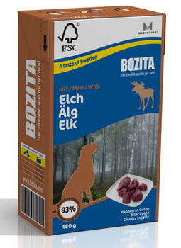 Консервы для взрослых собак Bozita кусочки в желе с мясом лося для собак 480 г 