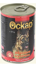Консервы для взрослых собак Оскар мясные кусочки 415 г