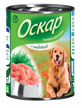 Консервы для взрослых собак Оскар с индейкой 750 г