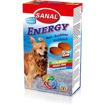 Витаминое лакомство для взрослых собак  Sanal Energy с говядиной 100 таблеток 100 г