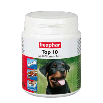 Витамины для взрослых собак Beaphar Top 10 с глюкозамином для суставов и связок 150 г